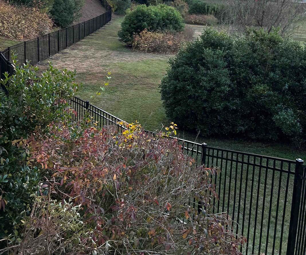 Ornamental Iron fence installation for the Raleigh, NC area.