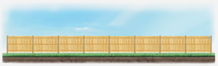 A level fence installed on level ground in Youngsville, North Carolina