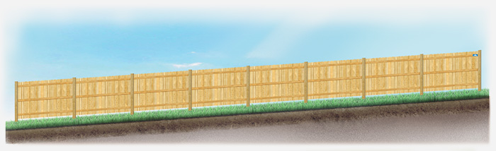 Racked fence on sloped ground in Youngsville North Carolina